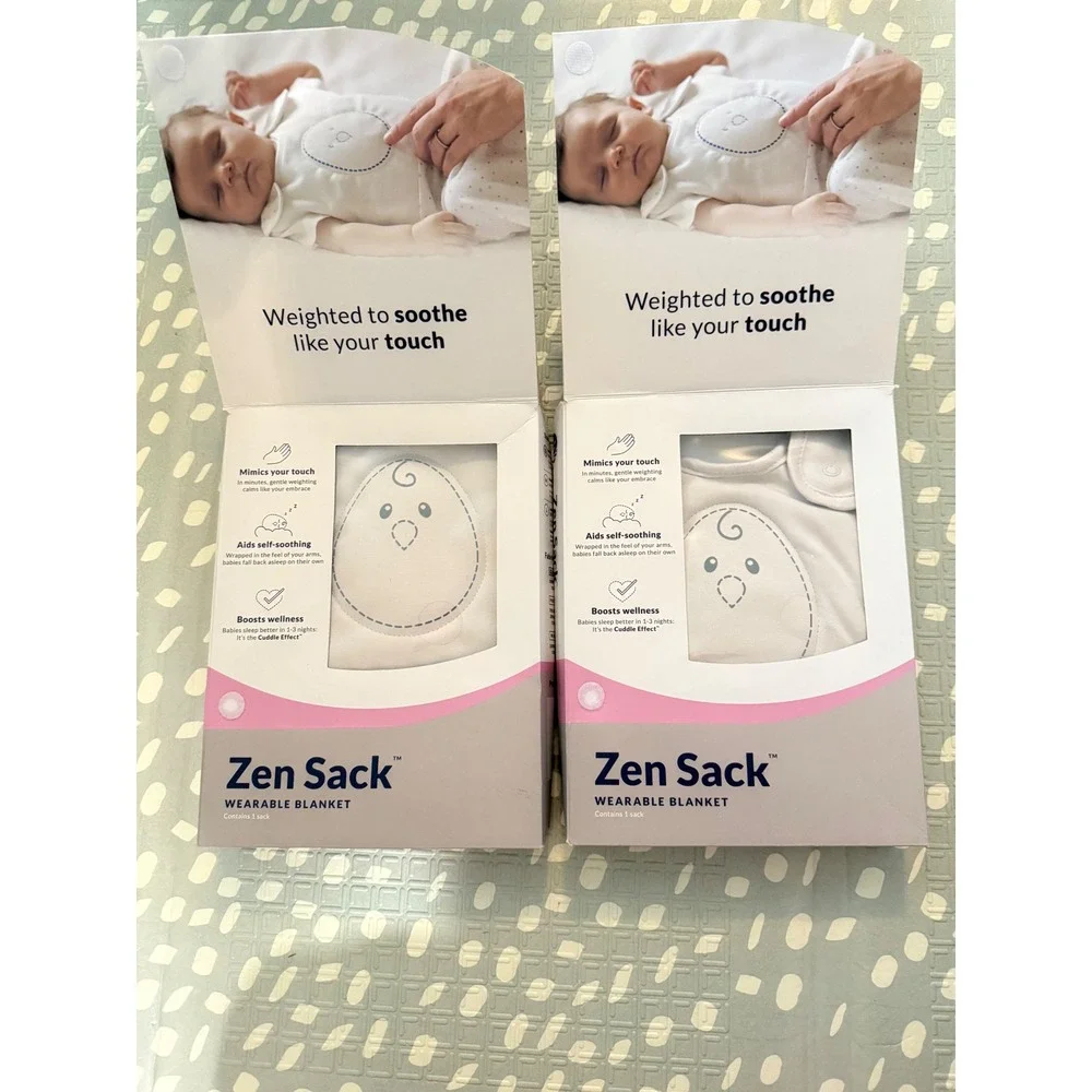 Lot of 2 Nested Bean Zen Sack Classic Weighted Wearable Blanket White Size Small